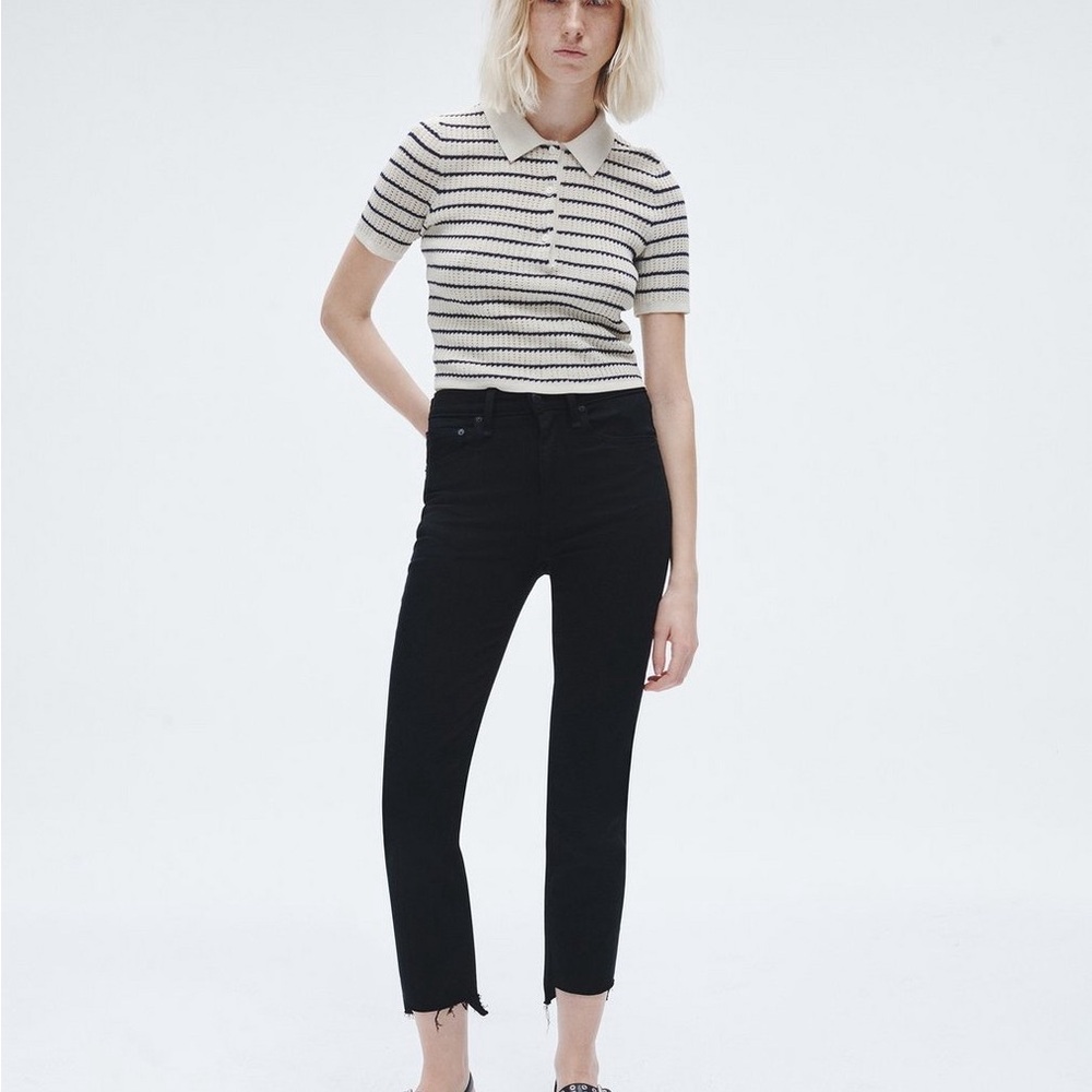 Rag & Bone black frayed hemline jeans sz 28